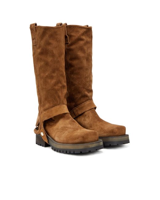 DIESEL Brown D-Texan-High And Low Texan Biker Boot
