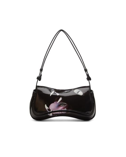 DIESEL White Feline Print Patent PU Clutch