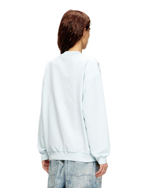 DIESEL Distressed Sweatshirt With Graffiti Print White