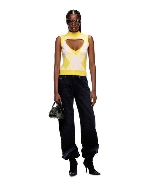 DIESEL スリーブレスニット Yellow