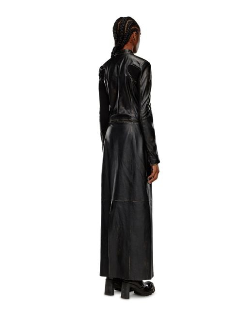 DIESEL Black 2-in-1 Convertible Leather Dress