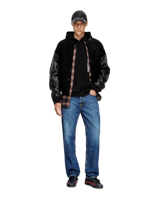 DIESEL Black Varsity Bomber Jacket for men