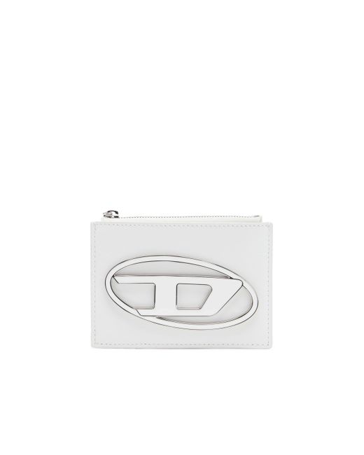 DIESEL White Card Holder In Leather