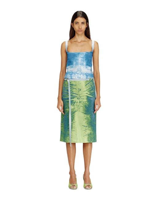 DIESEL Green Open-Back Apron Dress