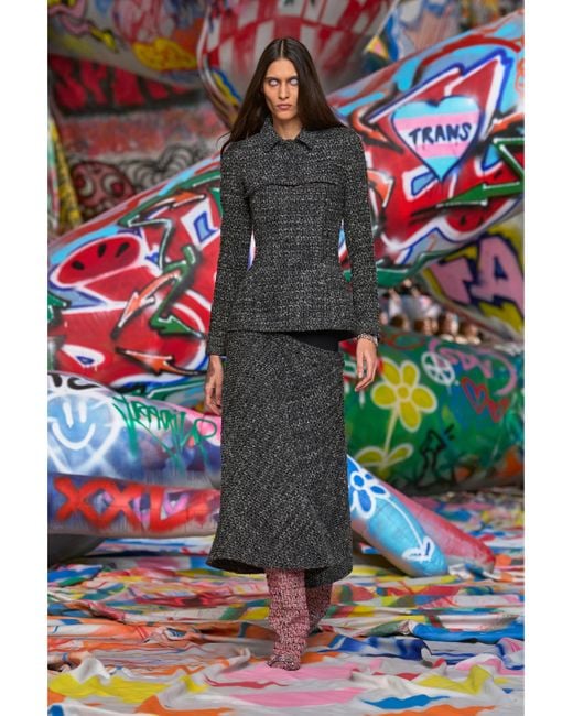 DIESEL Black Bouclé Skirt With Stretch Waist