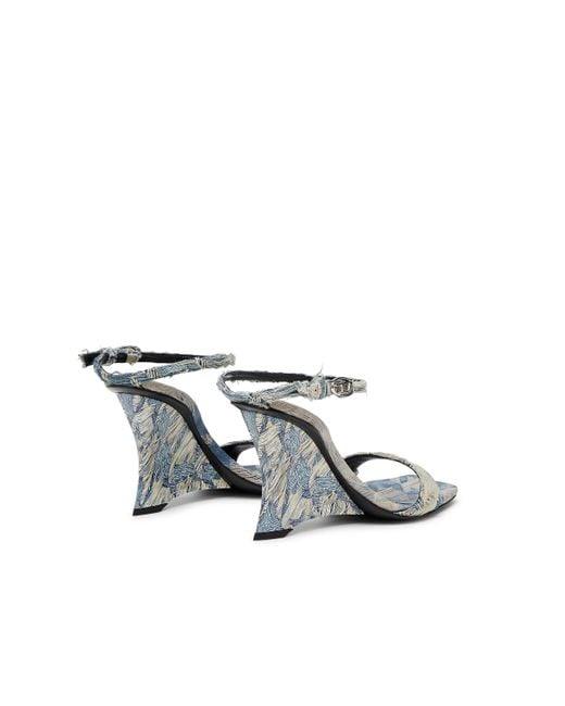 DIESEL D-Amber-Wedge Sandals White