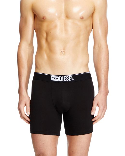 DIESEL Black Three-Pack Stretch Cotton Boxer Briefs for men