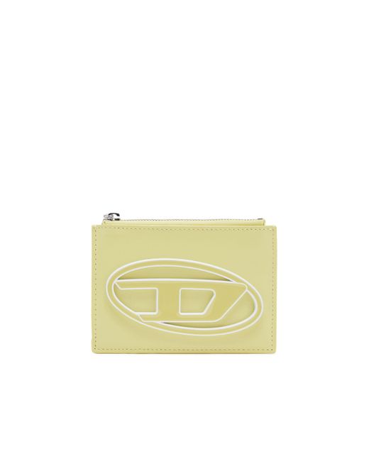 DIESEL Yellow Card Holder In Pastel Leather