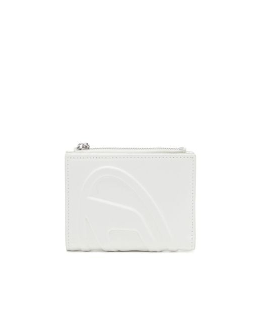 DIESEL White Small Leather Wallet With Embossed Logo