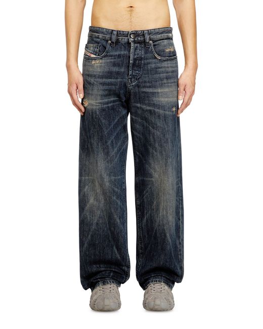 DIESEL Blue Relaxed Jeans Low Waist 2001 D-Macro, Dark, Button Fly for men