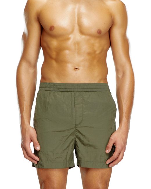 DIESEL Green Nylon Board Shorts for men