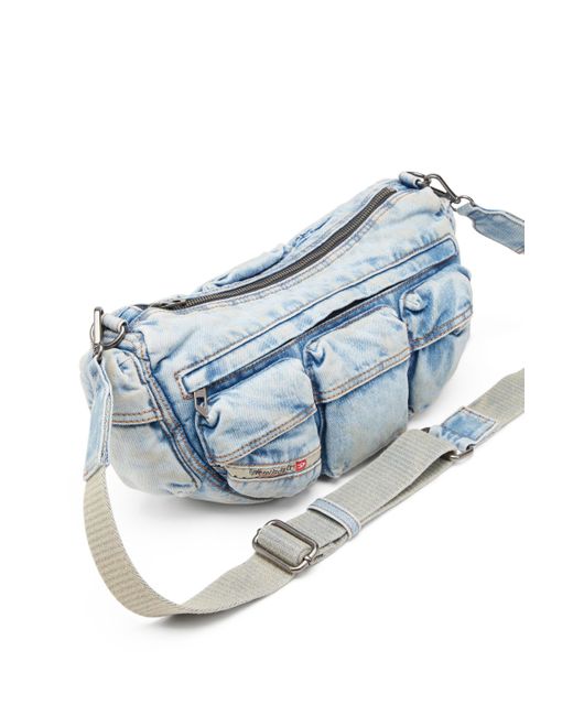 DIESEL Re-edition Travel 3000 デニムショルダーバッグ Blue