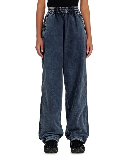 DIESEL Blue Acid-Wash Track Pants