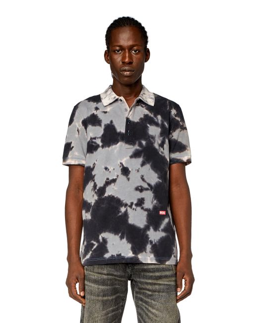 DIESEL Black Tie-dyed Jersey Polo Shirt for men