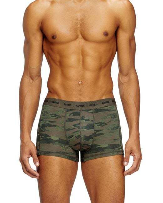 DIESEL Green 3-Pack Of Boxer Briefs Plain And Camo for men