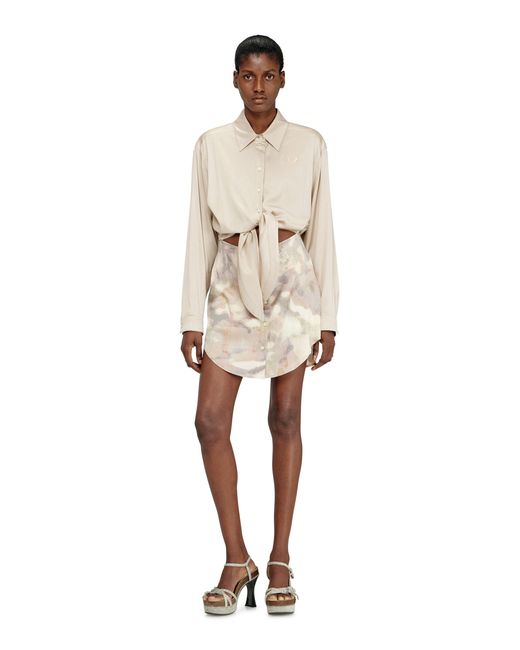 DIESEL Natural Satin Mini Dress With Knotted Top