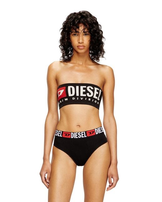 DIESEL Blue Bandeau Bra With Logo