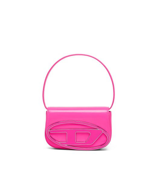 DIESEL 1dr - Iconic Shoulder Bag In Neon Leather - Shoulder Bags - Woman - Pink