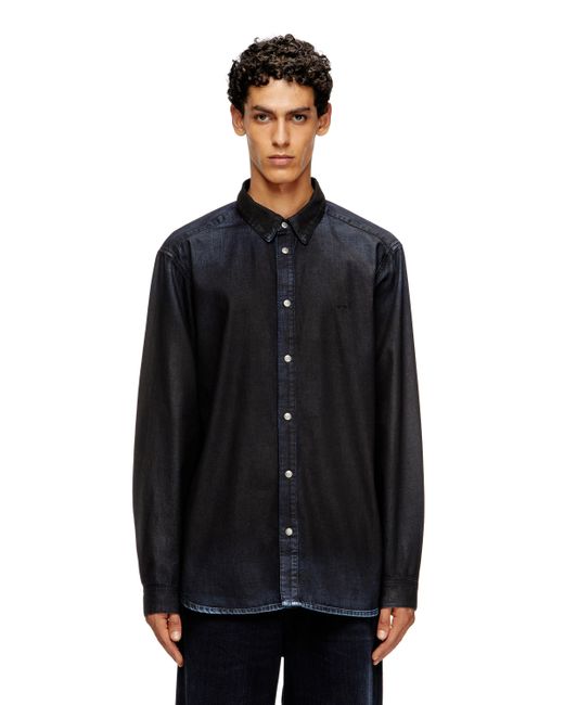 Chemise en denim à manches longues DIESEL pour homme en coloris Black