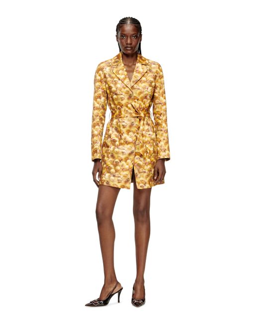 DIESEL Metallic Trench Coat With Duck Print