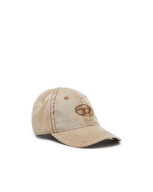 DIESEL White Baseball Cap With Embroidered Oval D for men