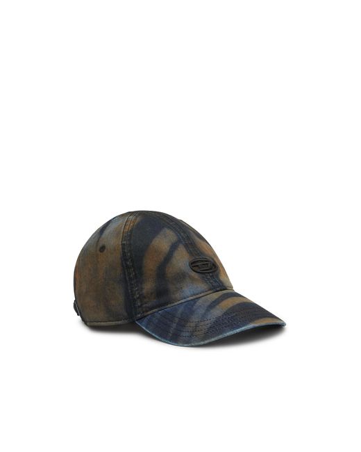 DIESEL Multicolor Denim Cap With Camouflage Effect for men
