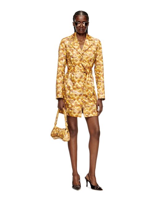 DIESEL Metallic Trench Coat With Duck Print