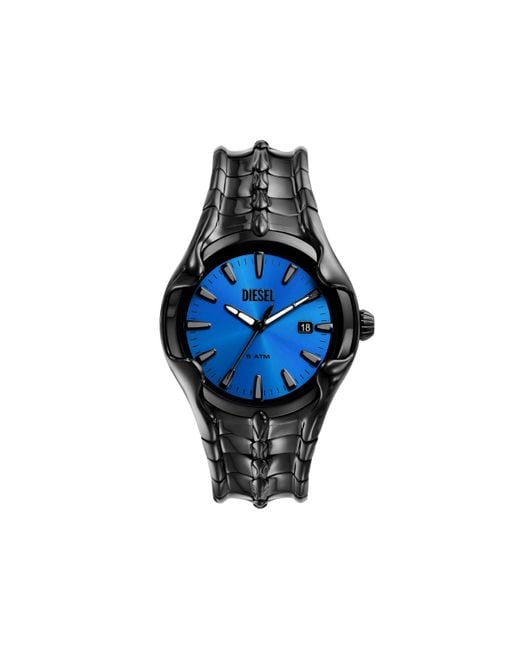 DIESEL Blue Vert Three-hand Date Black Stainless Steel Watch for men