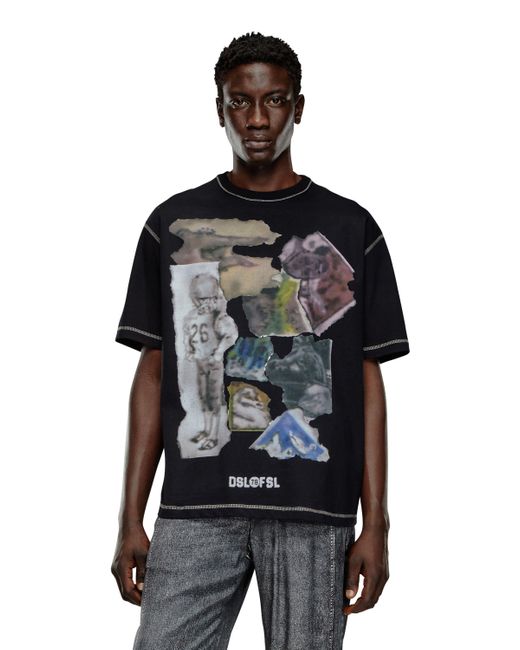 T-shirt avec imprimé aérographe DIESEL pour homme en coloris Black