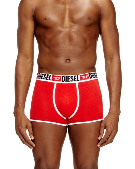 DIESEL Red Three-Pack Of Stretch Cotton Boxer Briefs With Binding for men
