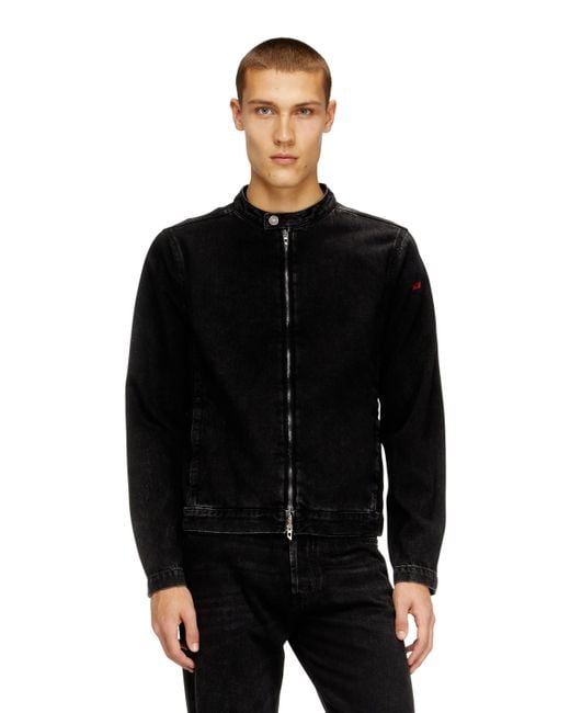 DIESEL Black Moto Jacket for men