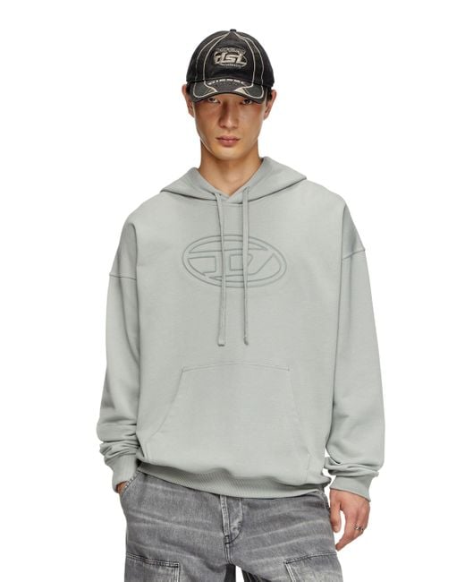 Sudadera Con Capucha Y Oval D En Relieve DIESEL de hombre de color Gray