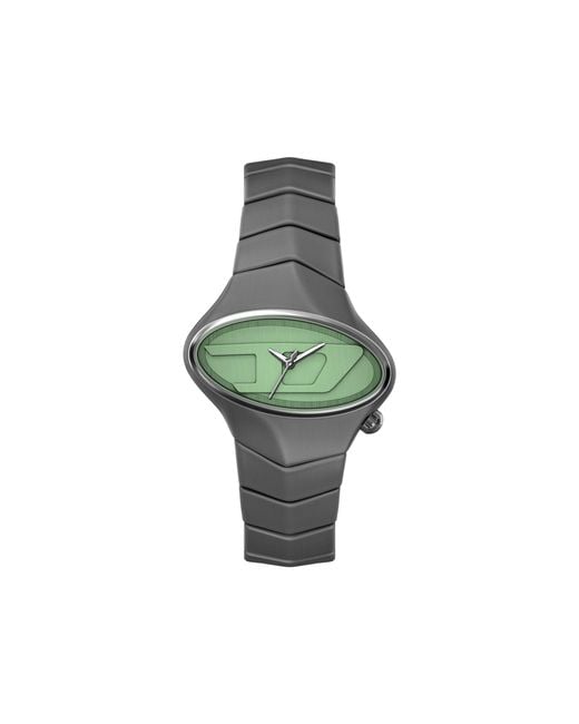 DIESEL Green D-Rush Gunmetal Stainless Steel Watch for men