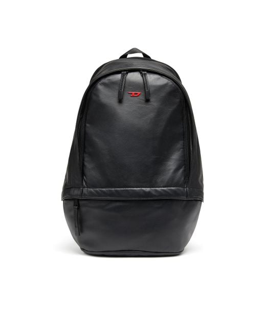 DIESEL Black Rave-leather Backpack With Metal D for men