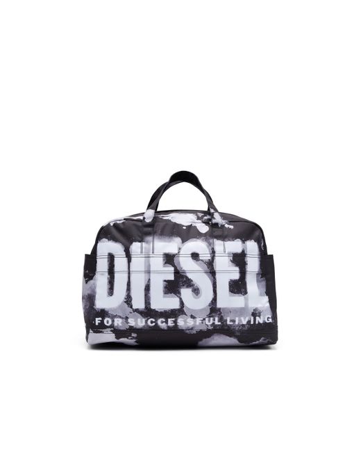 DIESEL Blue Rave-duffle Bag With Bleeding Logo Print