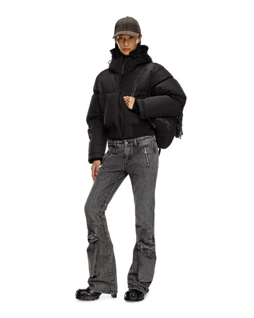 DIESEL Hooded Down Jacket Black