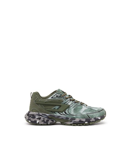 DIESEL Green S-serendipity-tie-dye Canvas Sneakers With Camo Sole for men