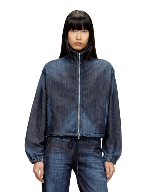 DIESEL Blue High-Neck Joggjeans Jacket