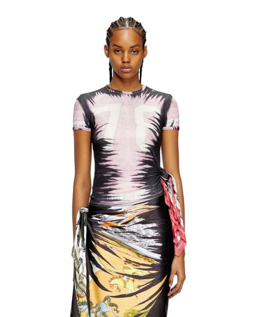 Top drapé avec naud bandana DIESEL en coloris Multicolor