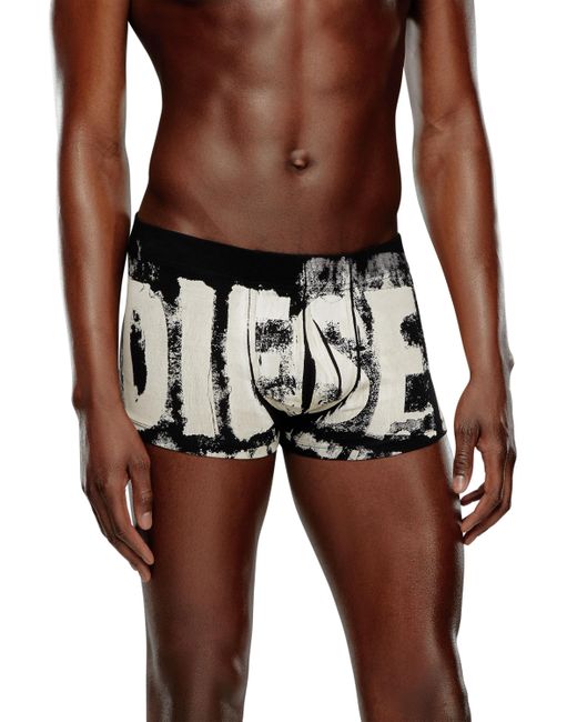DIESEL Black Boxer Briefs With Blurry Super Logo for men