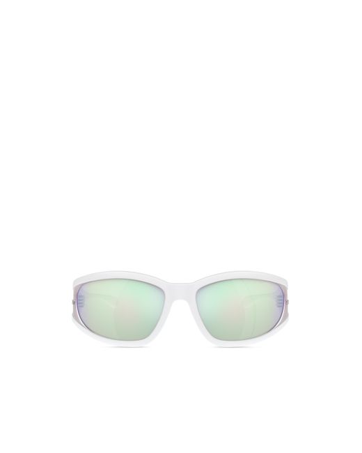 DIESEL Green Rectangular Sunglasses In Acetate