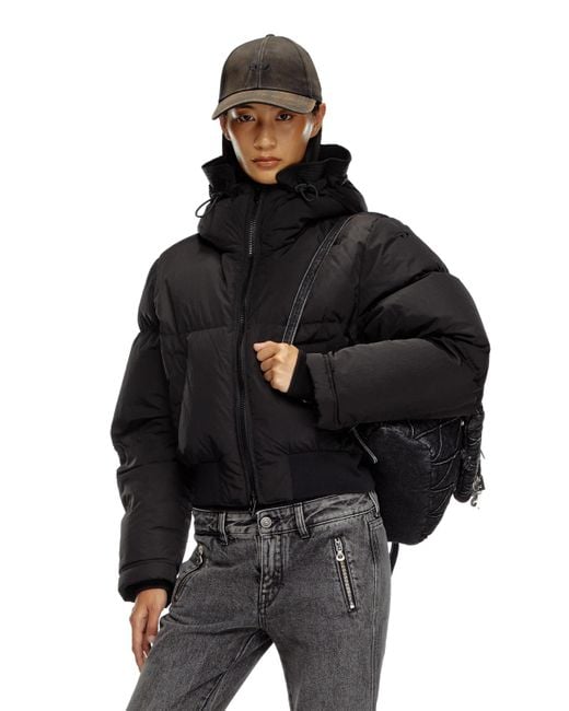 DIESEL Hooded Down Jacket Black