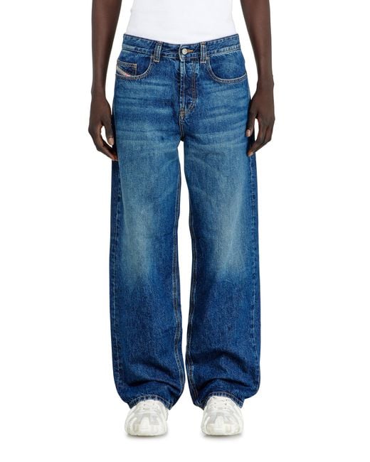 DIESEL Blue Relaxed Jeans Low Waist 2001 D-Macro, Medium, Button Fly for men