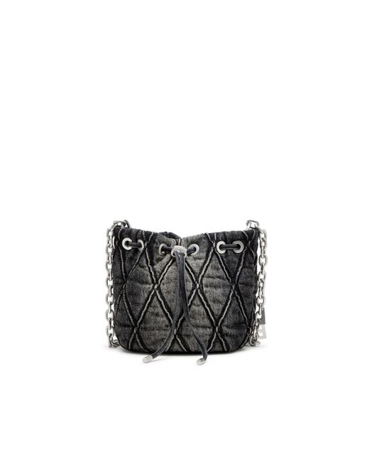 DIESEL Black Charm-D S-Mini Bucket Bag