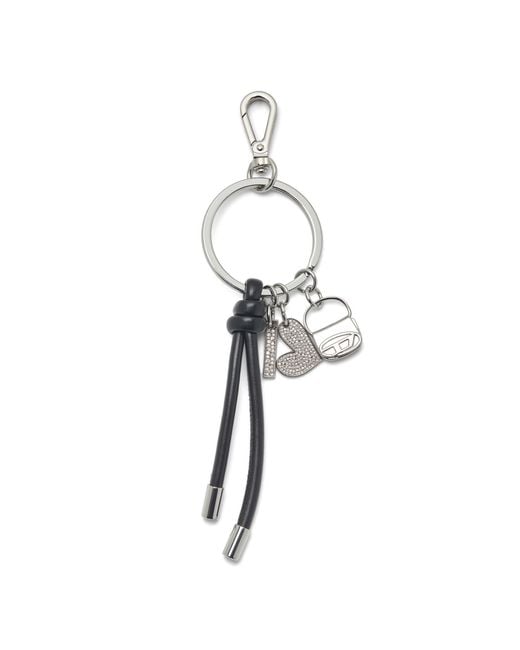 DIESEL Blue Keyring Charm With Heart And Bag Pendants