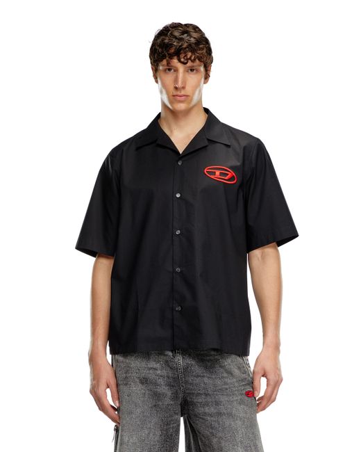 Camisa De Bolos Con Logotipo Bordado DIESEL de hombre de color Black