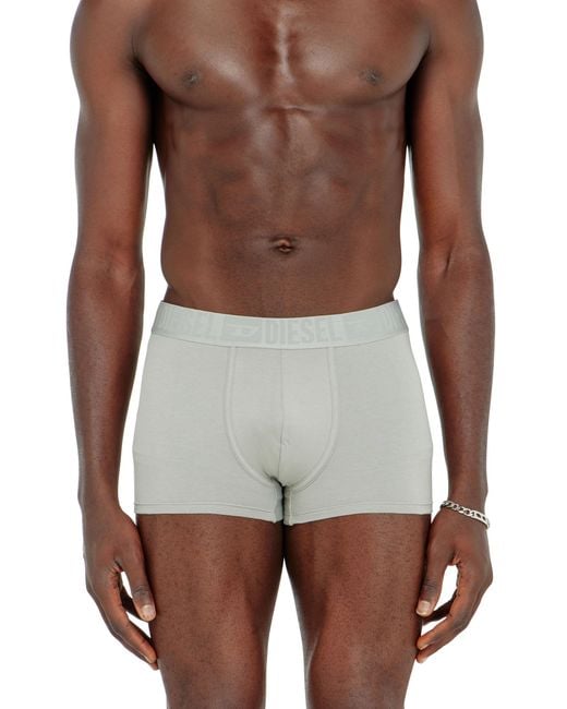 DIESEL Brown Three-Pack Of Stretch Cotton Boxer Briefs With Tonal Waistband for men