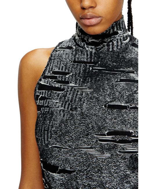 DIESEL Tank Top With Engineered Distressing Black
