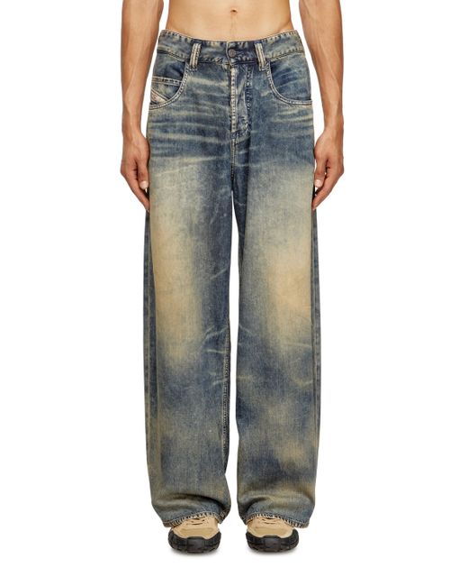 DIESEL Blue Relaxed Jeans Regular Waist 1997 D-Enim-M, Medium, Button Fly for men
