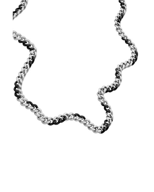 DIESEL Metallic Two-tone Stainless Steel Chain Necklace for men